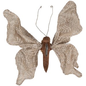 Clayre & Eef Dekoschmetterling Landhausstil Beige...