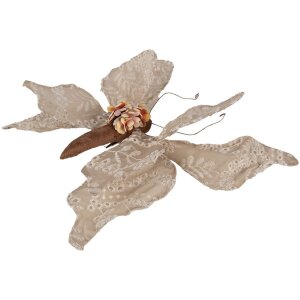Clayre & Eef Декоративная бабочка в стиле кантри бежевая 33x6x31 см
