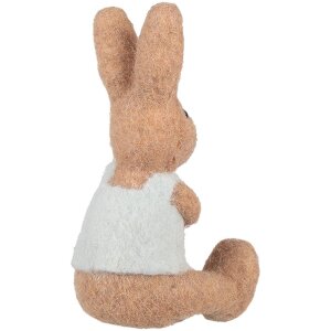 Clayre & Eef Декоративный кролик с редиской коричневый 10x10x19 см