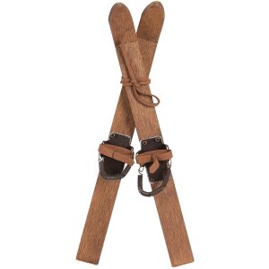 Clayre & Eef Dekorative Holzski Braun 11x4x28 cm...