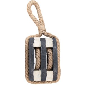 Clayre & Eef Deko Flaschenzug Holz Schwarz Braun...