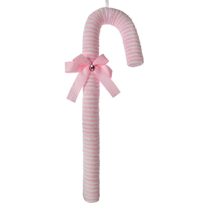 Clayre & Eef Рождественская бирка candy cane розовая белая 17x5x56 см