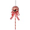 Clayre & Eef 66115R Anhänger Lollipop Rot Silber Ø9x25 cm Kunststoff