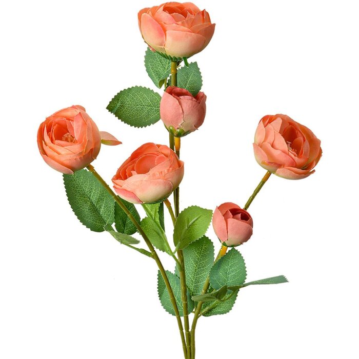 Clayre & Eef 6PL0379 Искусственный цветок розовый зеленый 60 см декоративная ветка пластик