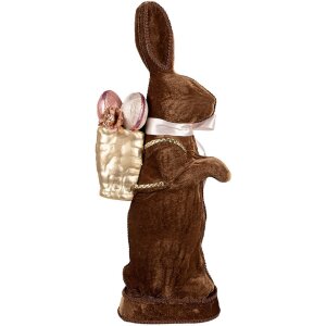 Clayre & Eef Deko-Kaninchen Braun 22x9x52 cm Landhausstil Osterfigur