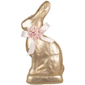 Clayre & Eef Deko-Kaninchen Gold 11x5x22 cm Textil...