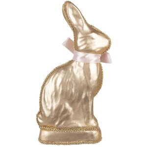 Clayre & Eef декоративный кролик золото 11x5x22 см текстиль пластик бант