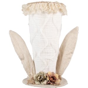 Clayre & Eef Deko-Hut Weiß Beige 16x16x27 cm...