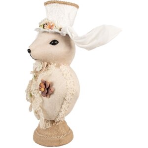 Clayre & Eef Deko-Kaninchen Textil Beige 24x17x50 cm...