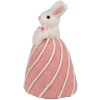 Clayre & Eef Декоративный кролик бело-розовый Ø8x14 см текстиль-пластик в стиле кантри