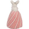Clayre & Eef Декоративный кролик бело-розовый Ø8x14 см текстиль-пластик в стиле кантри
