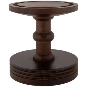 Clayre & Eef Glasglocke Holzsockel Ø14x34cm Transparent Braun Landhausstil