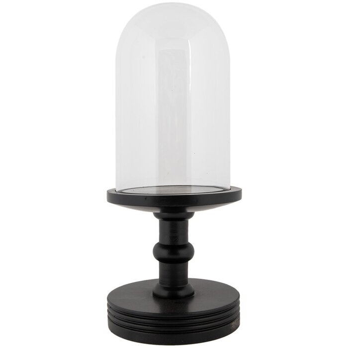 Clayre & Eef 6GL5059Z Стеклянная банка-колокол Ø14x34 см Прозрачный черный