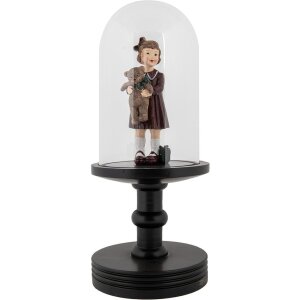 Clayre & Eef 6GL5059Z Стеклянная банка-колокол Ø14x34 см Прозрачный черный