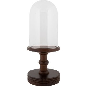 Clayre & Eef Glasglocke Holzfuß Ø17x40cm...