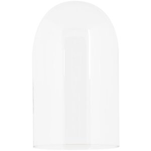 Clayre & Eef Glasglocke Ø17x40cm Weiß Glas Holz Landhausstil Dekohaube