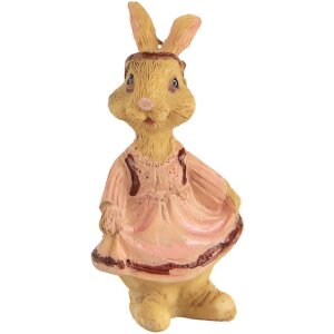 Clayre & Eef Deko Kaninchen Polyresin Braun Rosa...