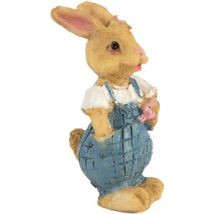 Clayre & Eef 6PR5719 Deko-Kaninchen Braun Blau 5cm...