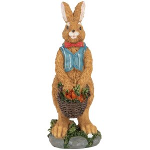 Clayre & Eef 6PR5721 Deko-Kaninchen Braun Blau 13cm...