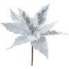 Clayre & Eef Рождественское украшение Цветок белый серебристый Ø 30x26 см