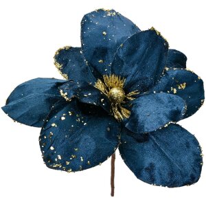 Clayre & Eef Weihnachtsdeko Blume Blau Gold Ø...