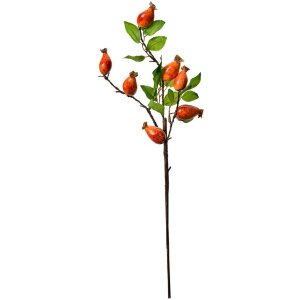 Clayre & Eef Dekozweig Hagebutte Orange-Grün 10x8x50 cm