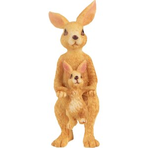 Clayre & Eef Dekofigur Kaninchen mit Baby Braun 4x4x8...