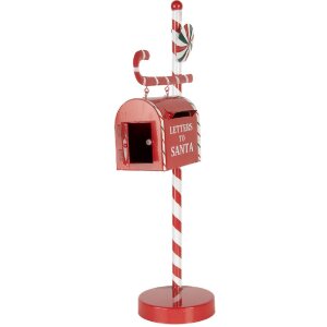 Clayre & Eef 6Y5857 Briefkasten Weihnachtsdeko Rot Weiß 20x12x51 cm