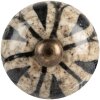 Clayre & Eef 66042 Türknopf Keramik Grau Schwarz Ø 3x3 cm