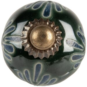 Clayre & Eef Türknopf Keramik Grün Blau...