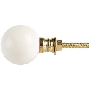 Clayre & Eef 66058 Türknopf Keramik Weiß...