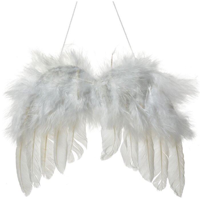 Clayre & Eef 66135 Вешалка Крылья ангела белая 20x1x16 см