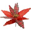 Clayre & Eef 66134 Weihnachtsblume Rot Gold Ø 39x24 cm Kunststoff Deko