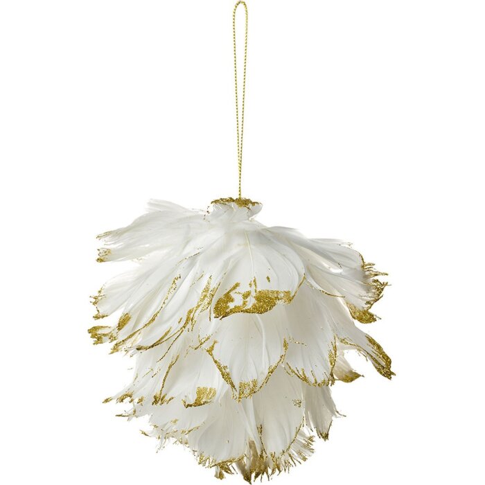 Clayre & Eef Вешалка Цветок бело-золотая 12x12x12 см Декоративная вешалка в стиле кантри