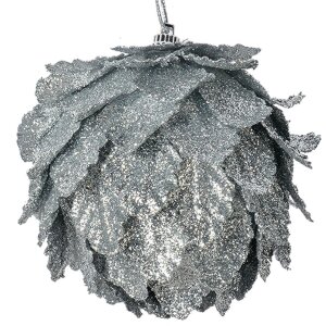 Clayre & Eef Weihnachtsdeko Blume 3er-Set Silber...