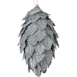 Clayre & Eef 66173ZI Weihnachtsdeko Zapfen Silber...