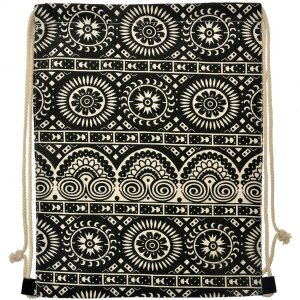 Juleeze JZBG0311 Rucksack Boho Schwarz-Weiß 34x1x43 cm