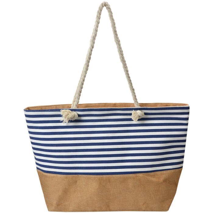 Juleeze JZBG0318 Пляжная сумка сине-белая 55x1x36 см веревочные ручки полиэстер
