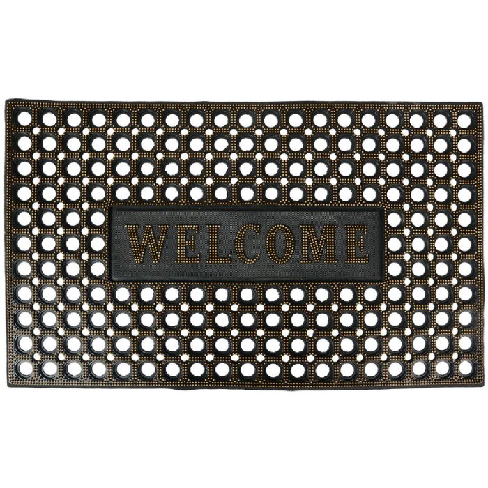 Clayre & Eef MC272 Придверный коврик черное золото 75x45x1 см стиль кантри