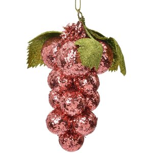 Clayre & Eef 66175P Weihnachtsdeko Trauben Rosa...