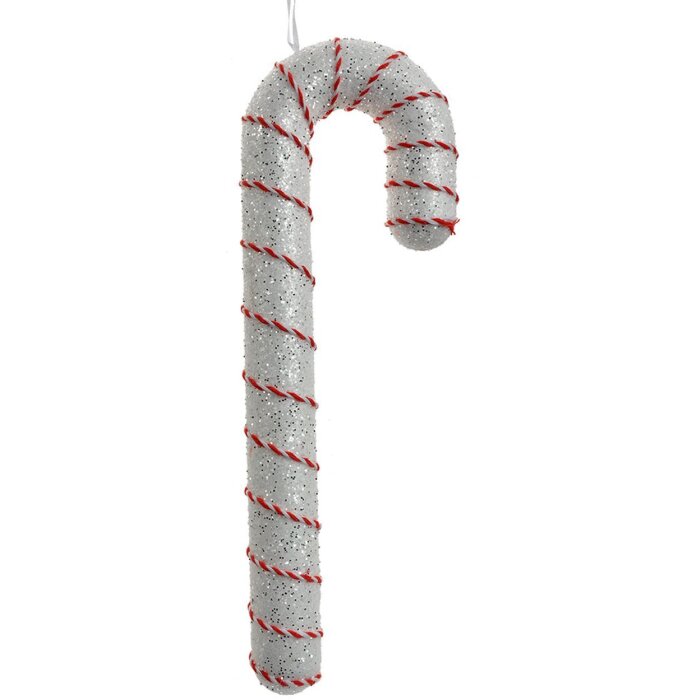 Clayre & Eef 66185 Подвеска Candy Cane бело-красная 11x4x33 см