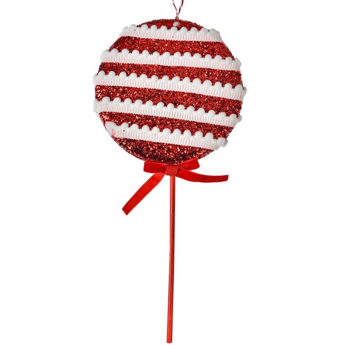 Clayre & Eef Weihnachtsdeko Lollipop Rot Weiß 14x4x30 cm