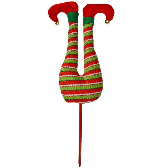 Clayre & Eef Christmas Elf Legs Decoration 19x4x50 см красный зеленый белый
