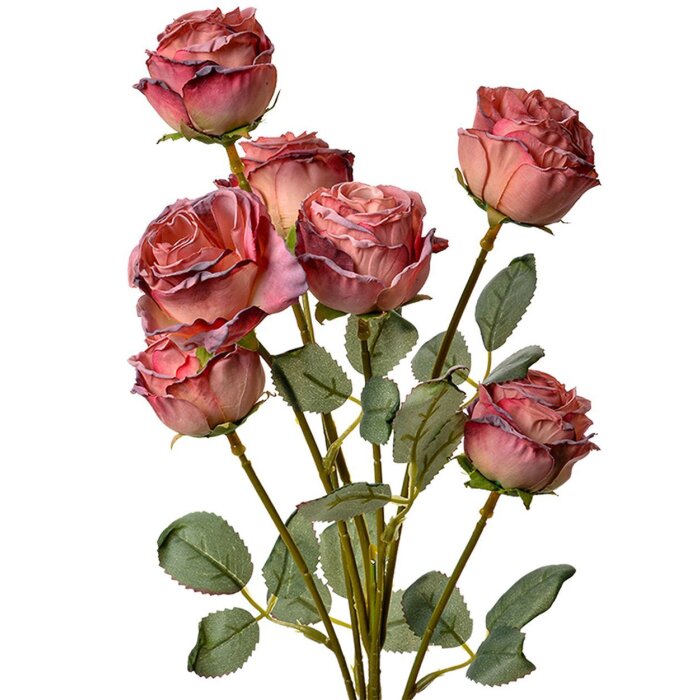 Clayre & Eef декоративная ветка лепестки роз розовый зеленый 55 см пластик