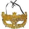Clayre & Eef 66192 Maske Goldfarbig 18x8x11 cm Polyester Glitzer Maskenball