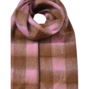 Juleeze JZSC0819P Schal Rosa-Braun kariert 39x200 cm