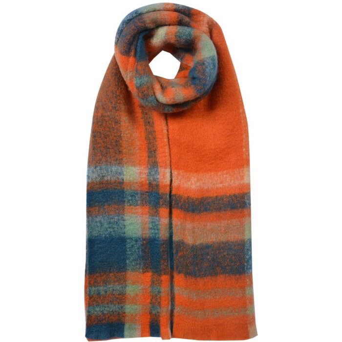 Juleeze JZSC0820O Schal Orange kariert 35x212 cm Damenaccessoire