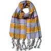 Juleeze JZSC0824Y Шарф клетчатый желто-фиолетовый 50x200 см Женская бахрома