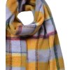 Juleeze JZSC0824Y Шарф клетчатый желто-фиолетовый 50x200 см Женская бахрома