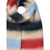 Juleeze JZSC0832R Шарф 37x210 см Красный Синий Бежевый Полосы с бахромой